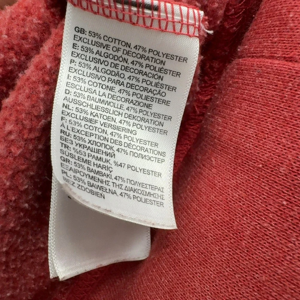 The North Face Hoodie Mens M Red Cotton Polyester Logo Pullover Gorpcore